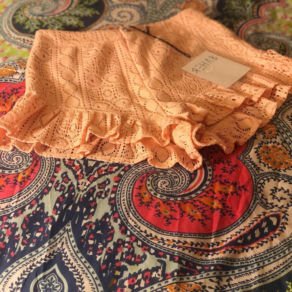 REHAB PINK LACE & FRILLS SHORTS
